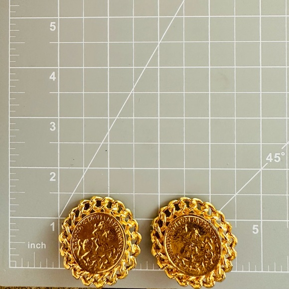 Vintage Ornate Medallion Statement Earrings - Picture 10 of 13